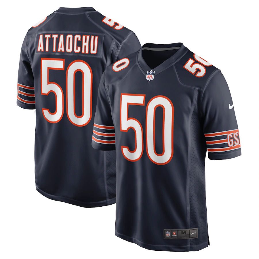 Men Chicago Bears #50 Jeremiah Attaochu Nike Navy Game Player NFL Jersey->chicago bears->NFL Jersey
